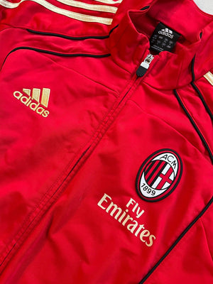 AC Milan Vintage Long-Sleeve Full Zip Training Jacket - Size Large-Olive & York