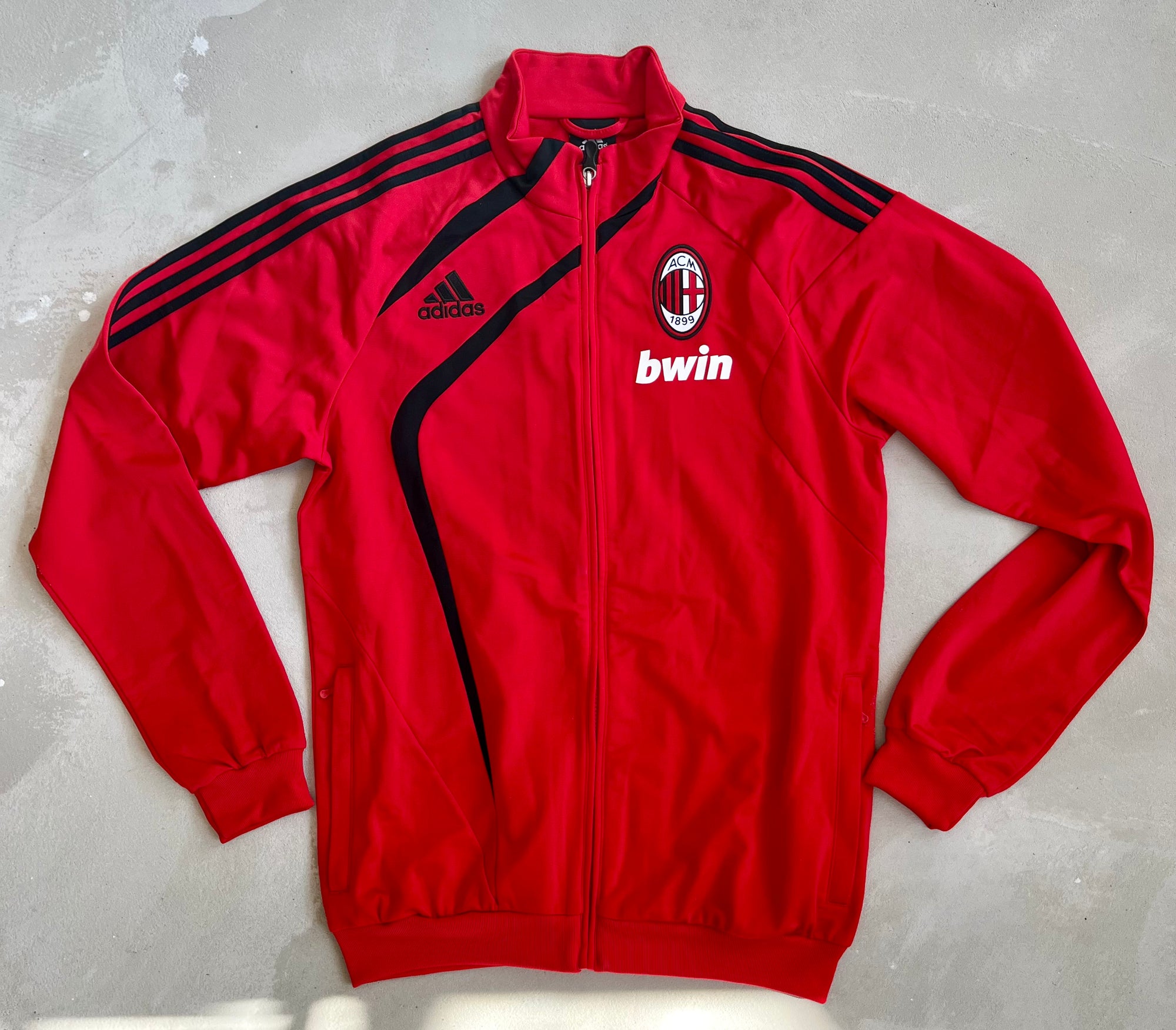 AC Milan Vintage Full Zip Jacket - Size Large-Olive & York