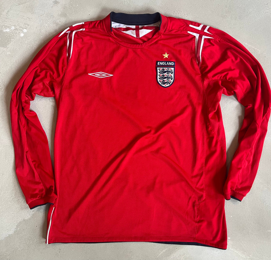 England 2004 Vintage Away Long-Sleeve Kit-Olive & York