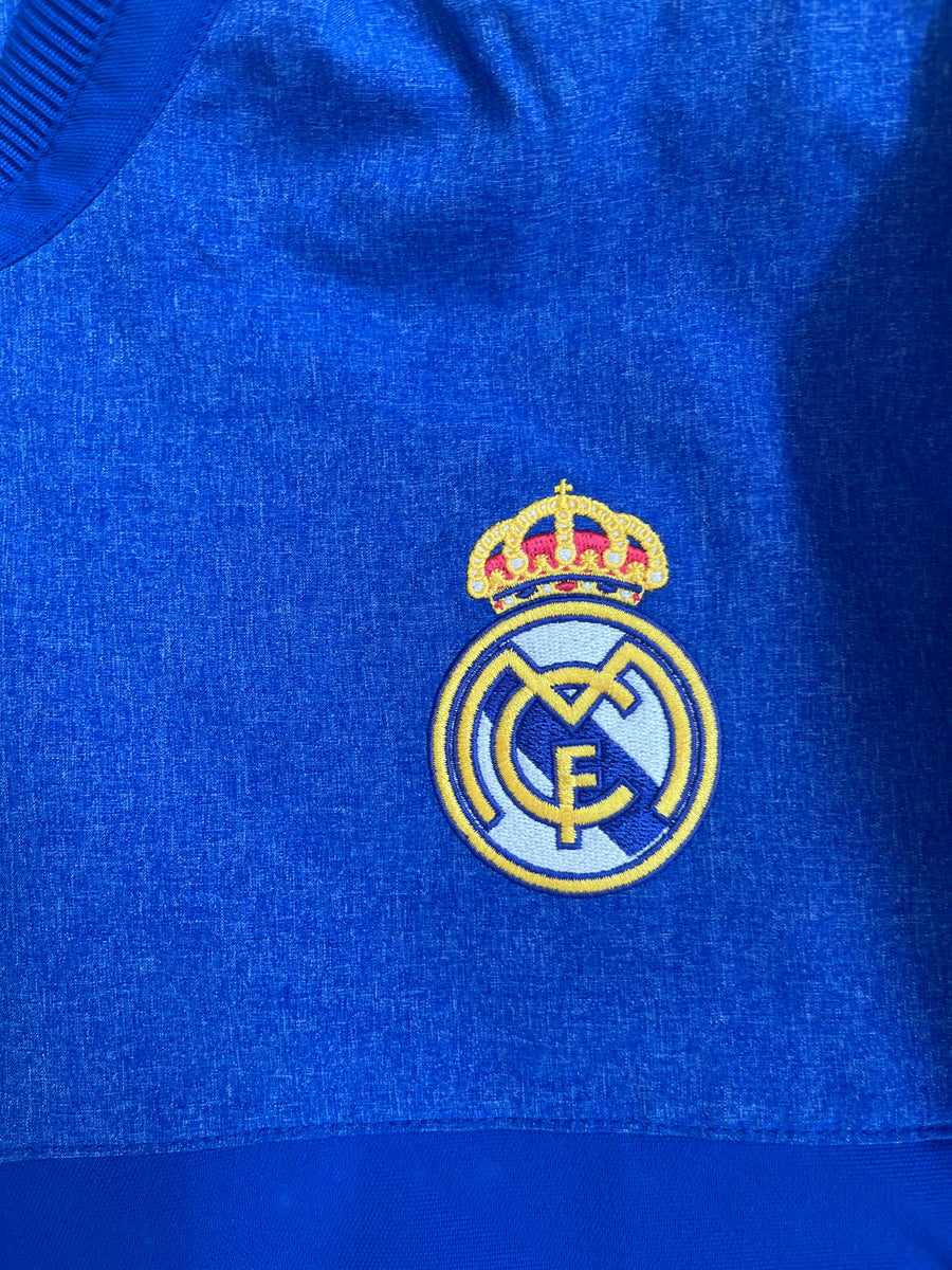 Real Madrid 2014/15 Vintage Snap Warmup Jacket-Olive & York