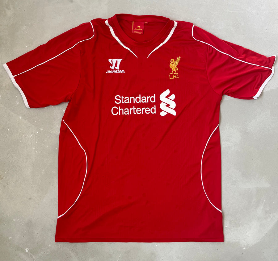 Liverpool 2014/15 Vintage Home Suarez Jersey-Olive & York