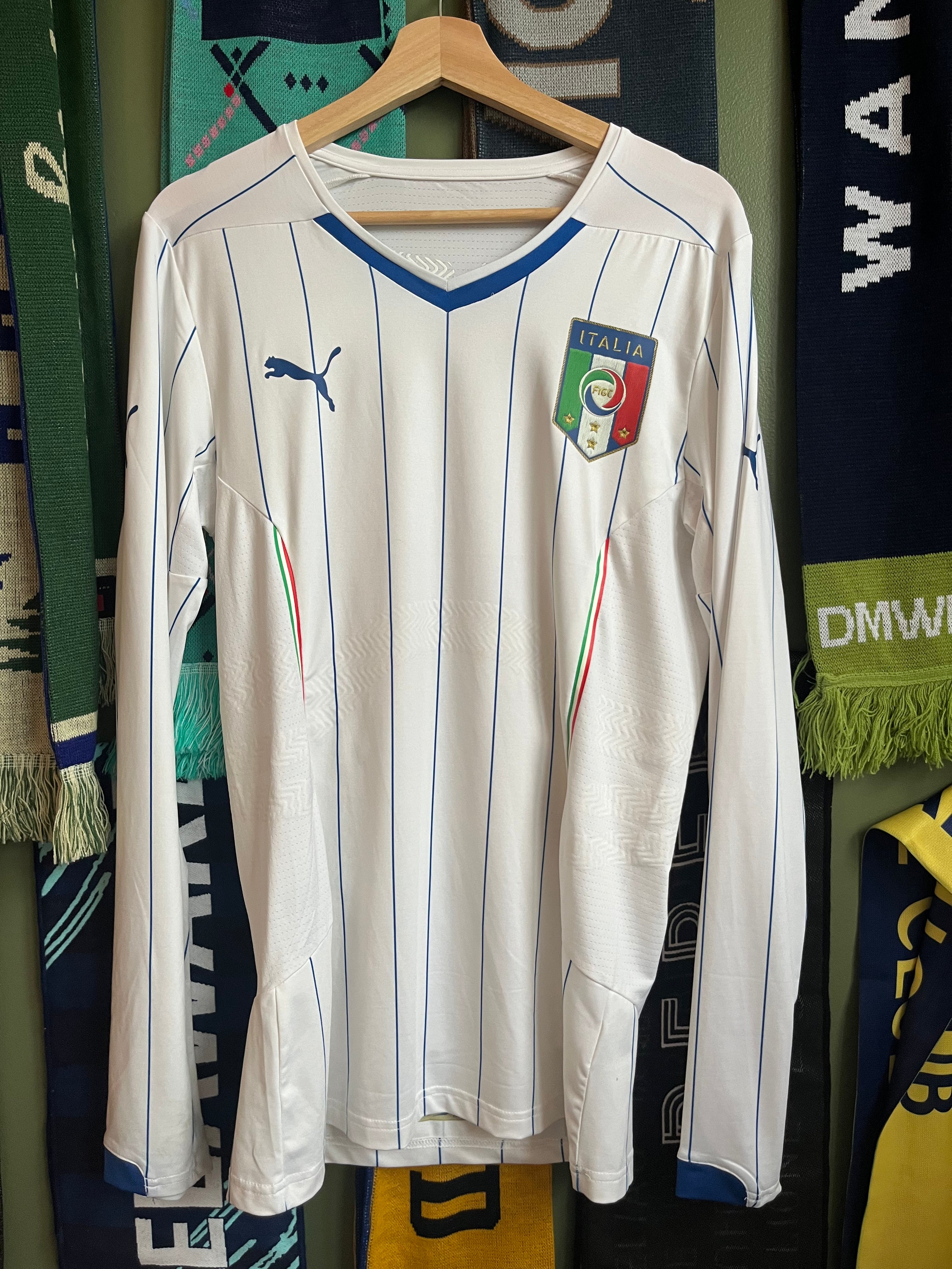Italy 2014 Vintage Away Long Sleeve Jersey-Olive & York