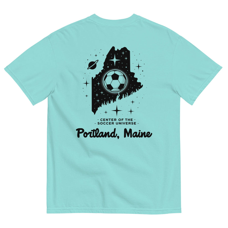 Center of the Soccer Universe Portland Maine Garment-dyed Heavyweight T-shirt-Olive & York