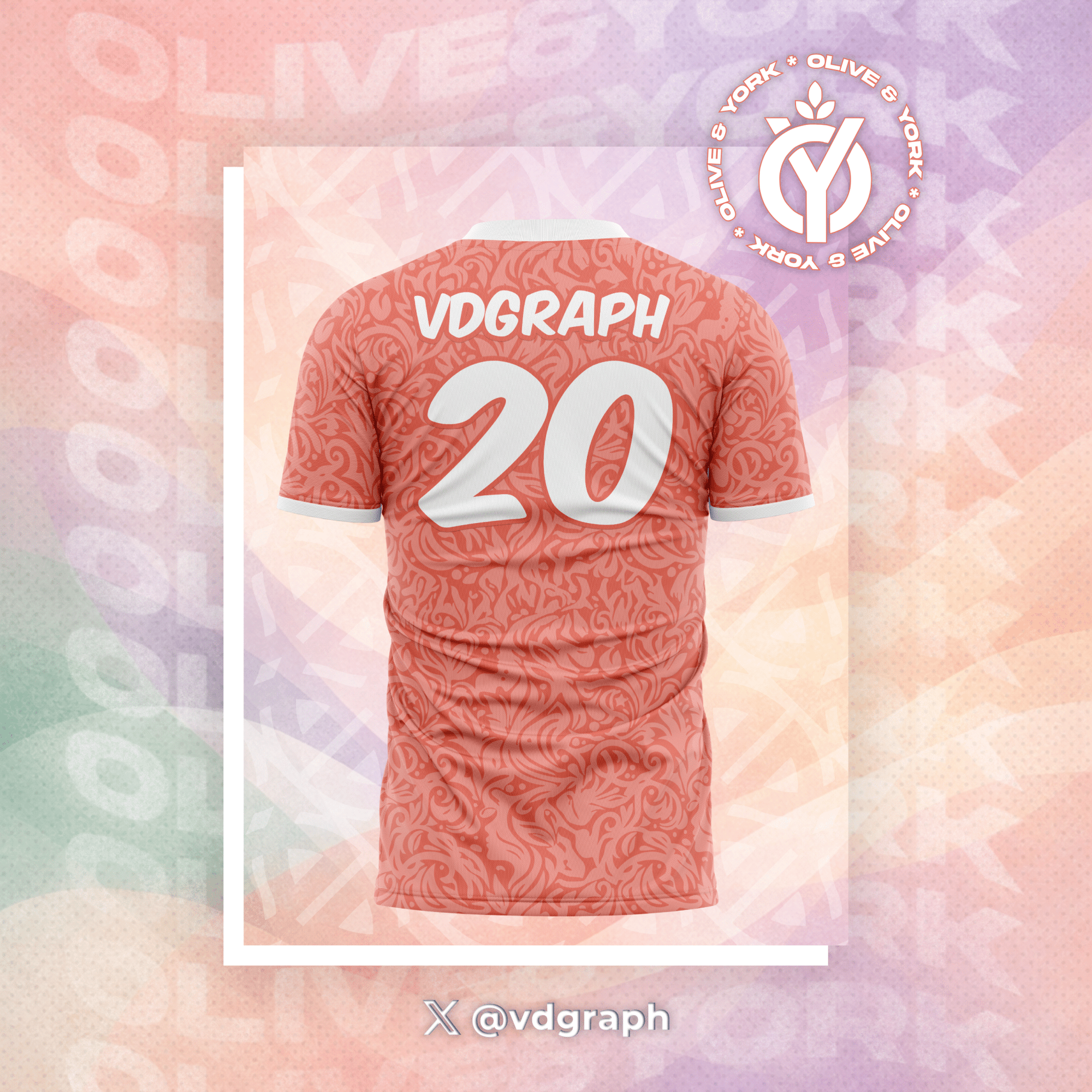 Coral Tapestry Jersey-Olive & York