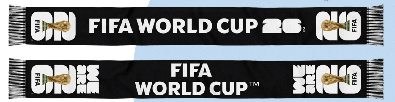 FIFA WORLD CUP 26 BLACK & WHITE SCARF-Olive & York