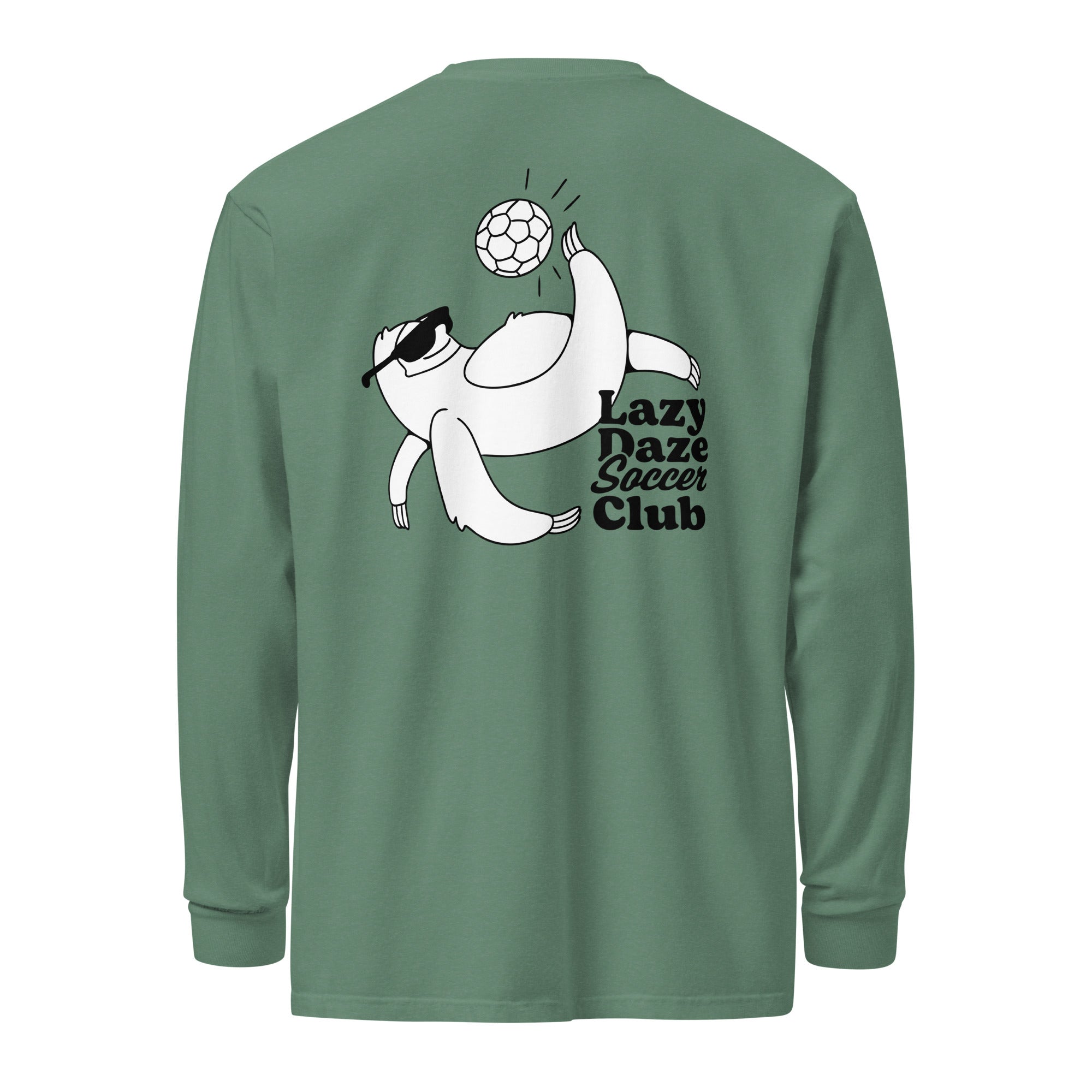 Lazy Daze FC Garment-dyed Heavyweight Long-sleeve Shirt-Olive & York