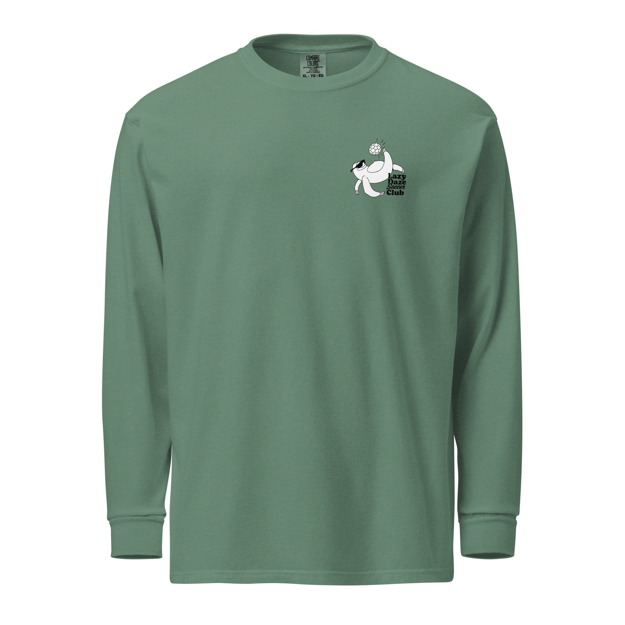 Lazy Daze FC Garment-dyed Heavyweight Long-sleeve Shirt-Olive & York