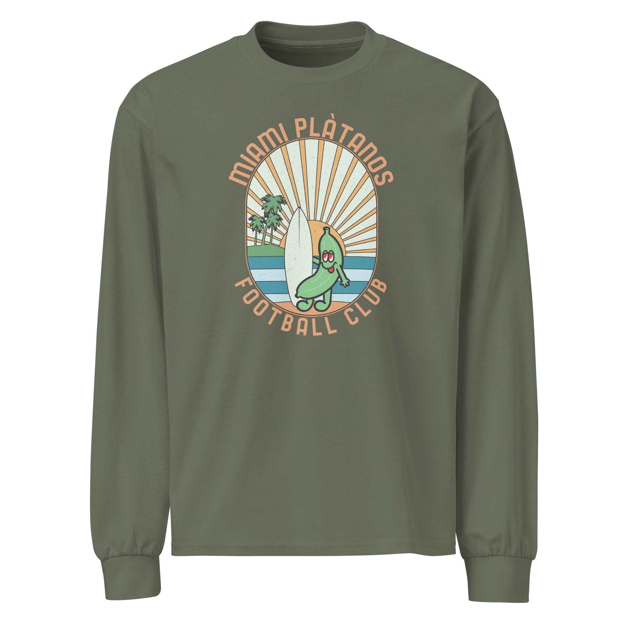 Miami Platanos FC Premium heavyweight long sleeve shirt-Olive & York