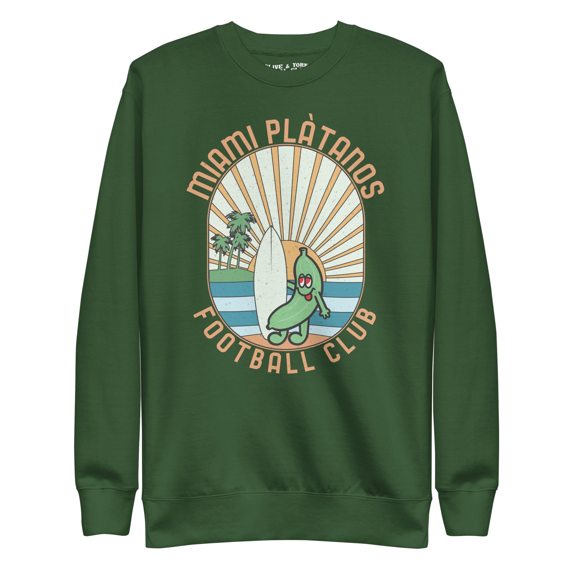 Miami Plátanos Unisex Premium Sweatshirt-Olive & York