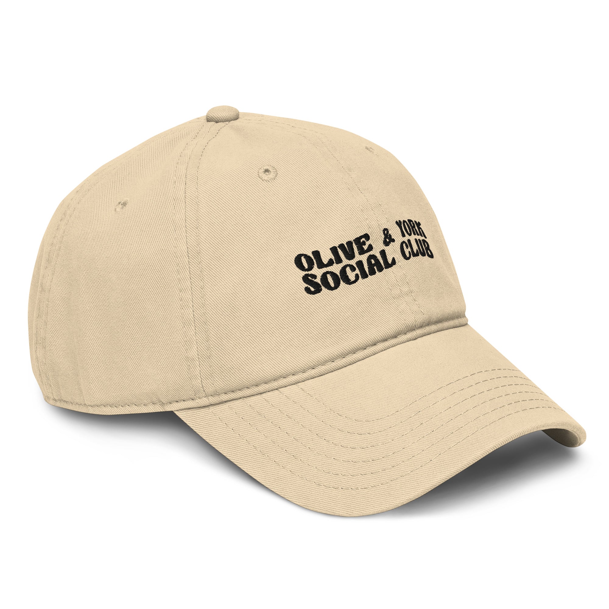 Olive & York Social Club Garment washed baseball cap-EMBROIDERY-Olive & York