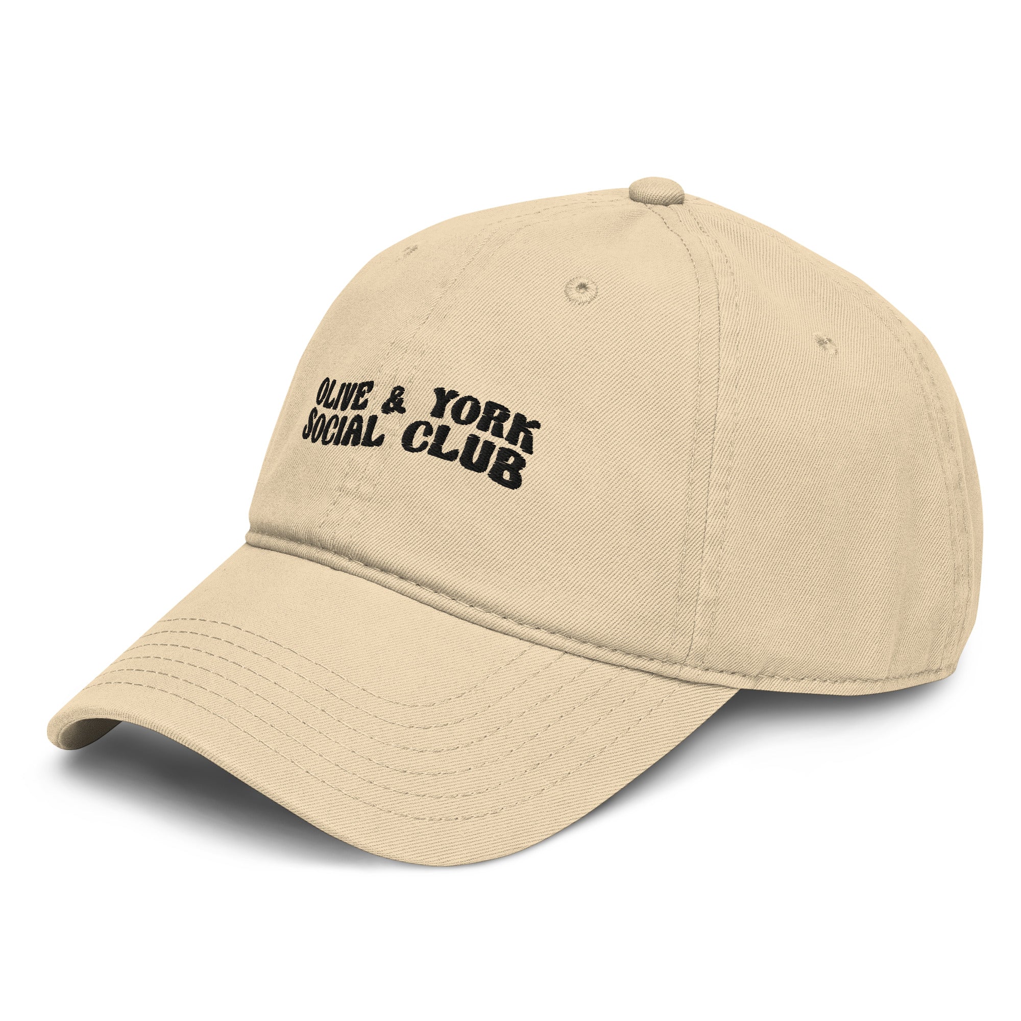 Olive & York Social Club Garment washed baseball cap-EMBROIDERY-Olive & York