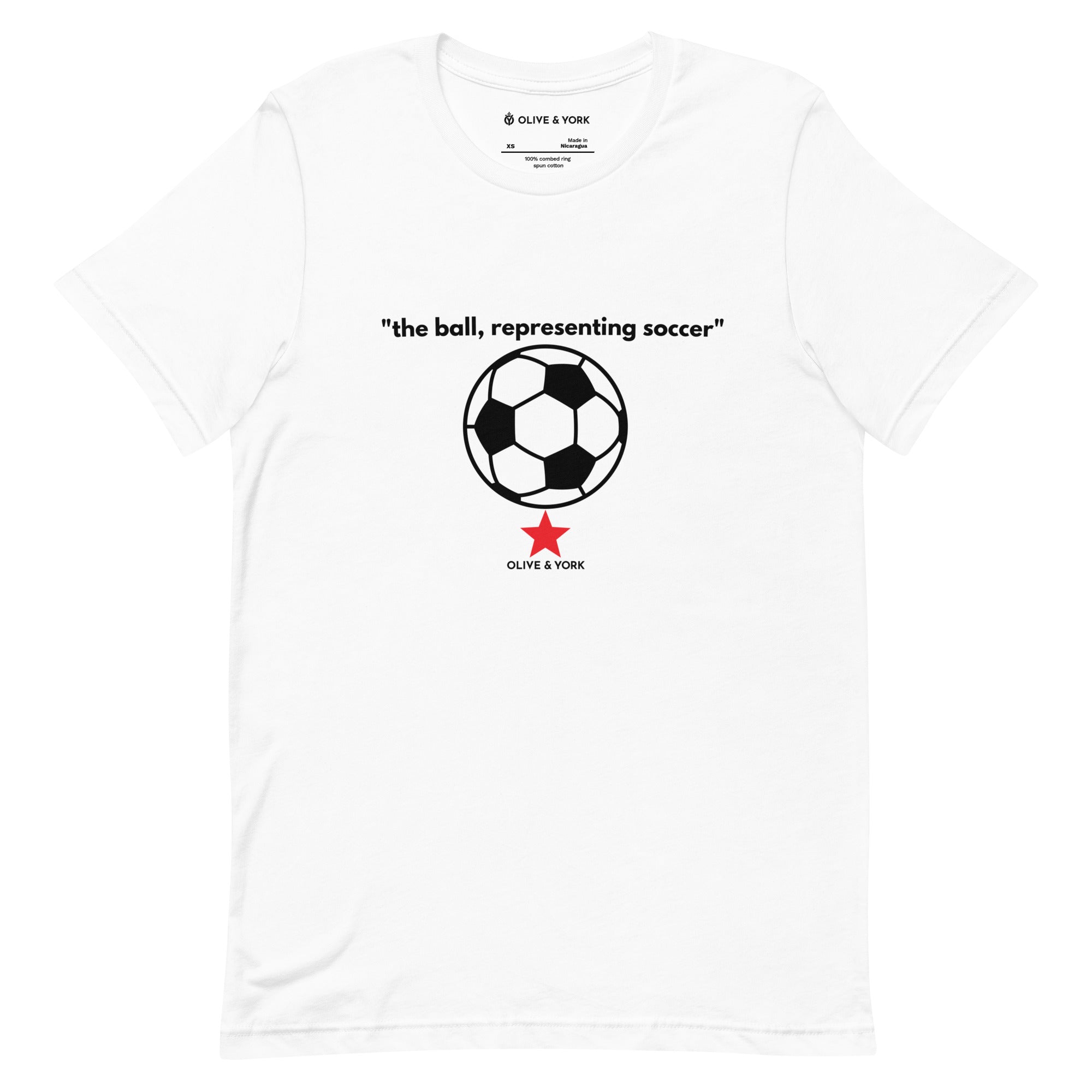 "the ball, representing soccer" Unisex t-shirt-Olive & York