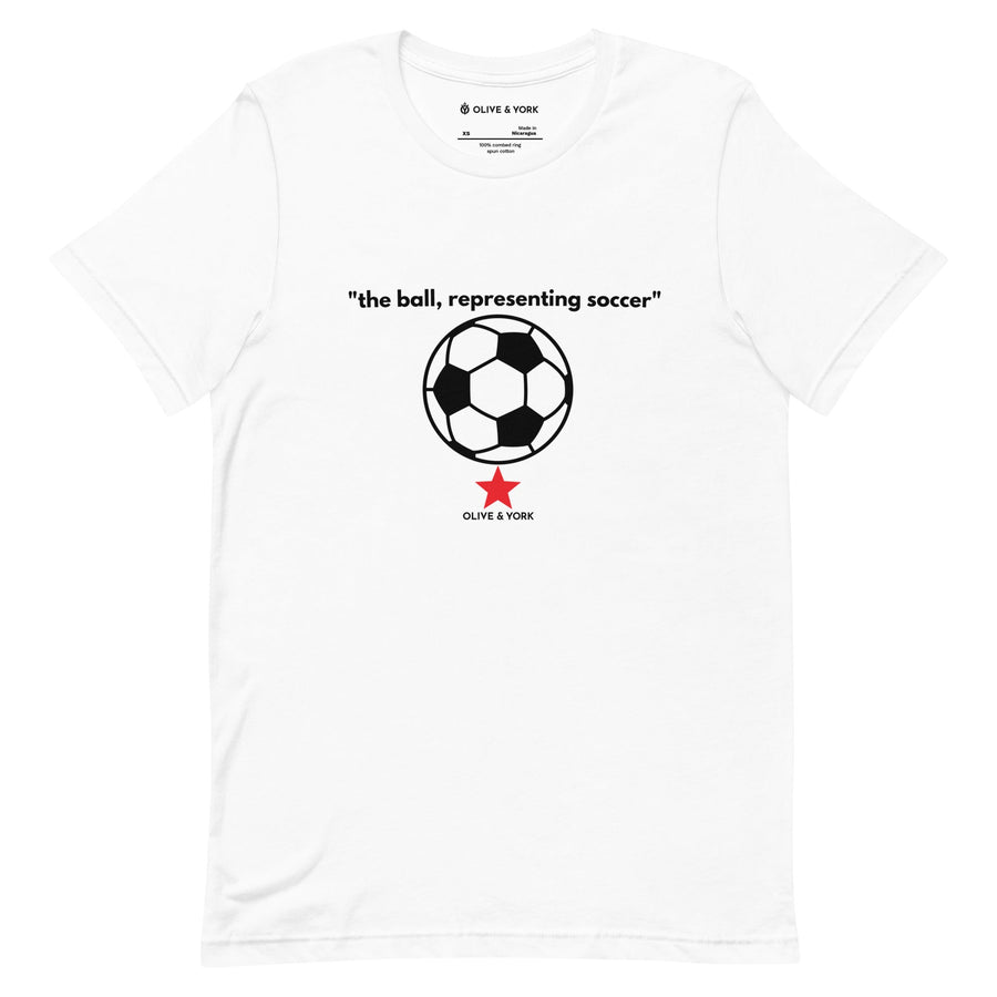 "the ball, representing soccer" Unisex t-shirt-Olive & York