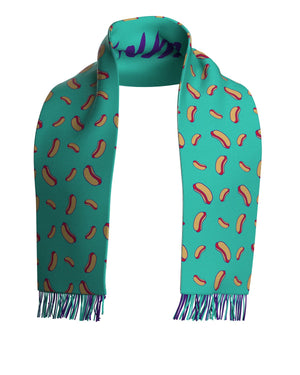 Tulsa Lunatics: Just Here For The Hot Dogs Scarf-Olive & York