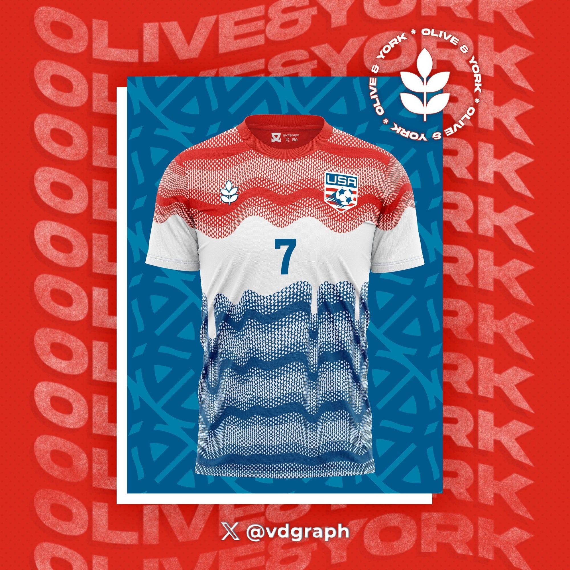 USA Glitch Pop Cup Jersey-Olive & York