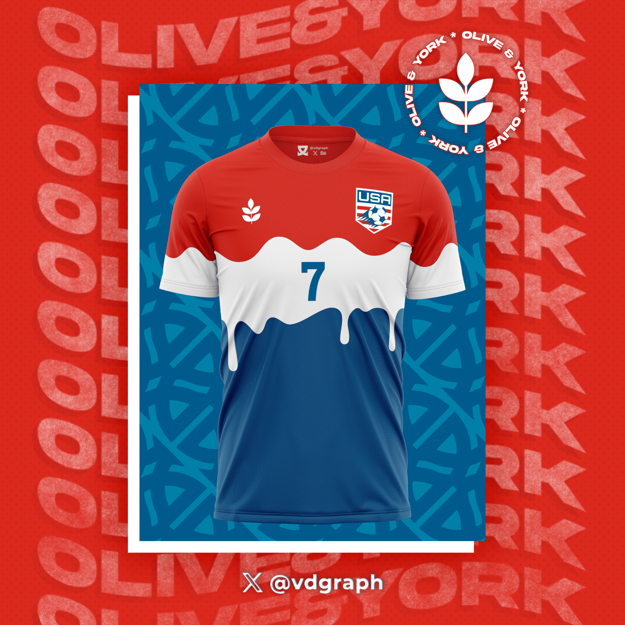 USA Melty Pop Cup Jersey-Olive & York