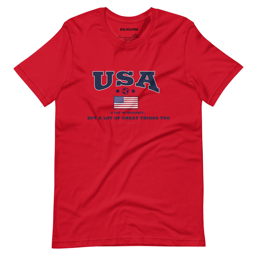 USA Motto Unisex T-shirt-Olive & York