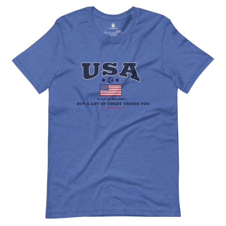 USA Motto Unisex T-shirt-Olive & York