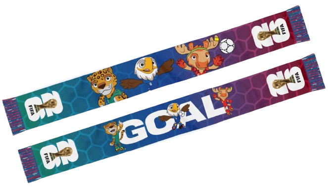 World Cup Official Mascots Net Scarf-Olive & York