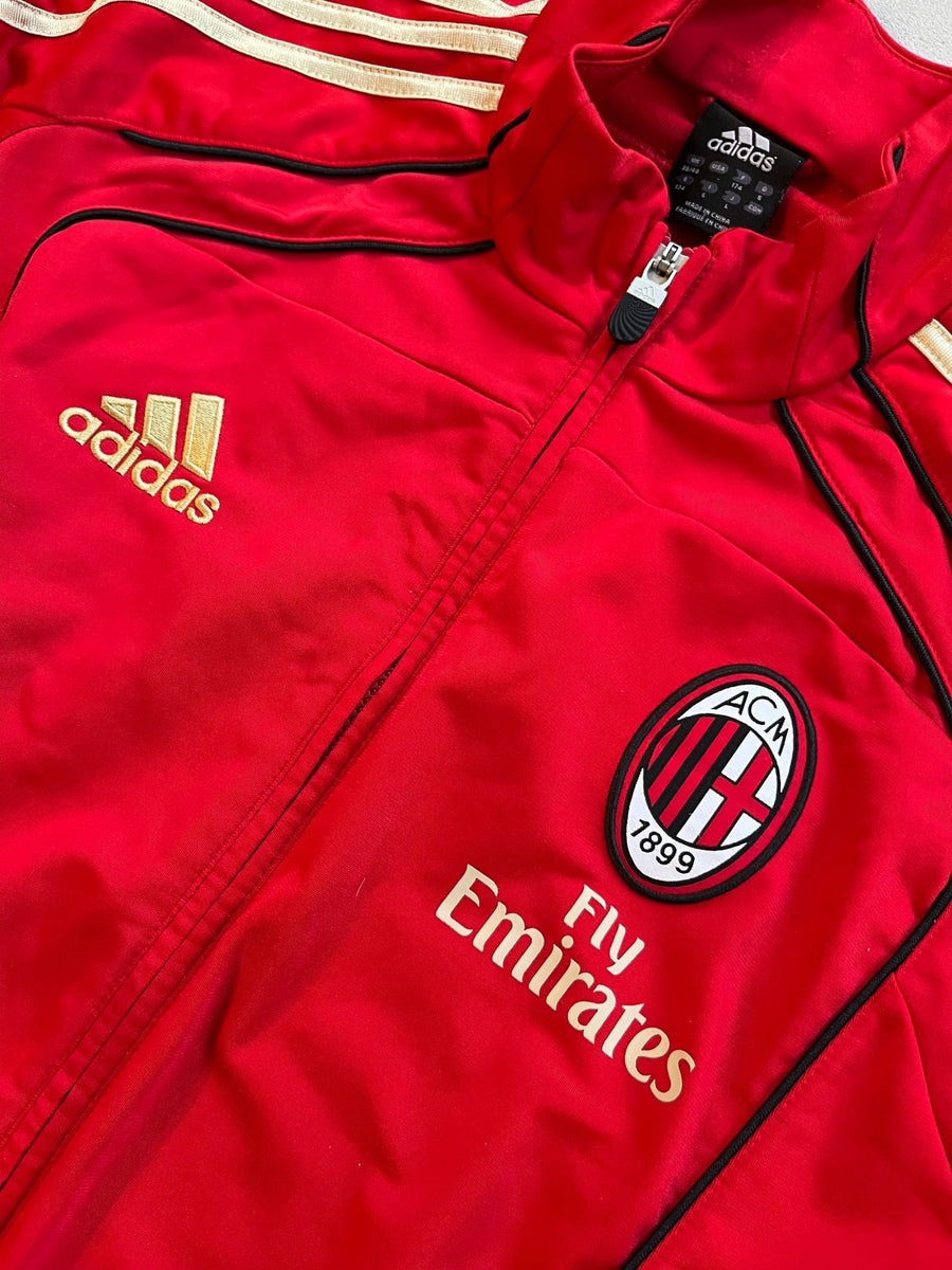 AC Milan Vintage Long-Sleeve Full Zip Training Jacket - Size Large-Olive & York