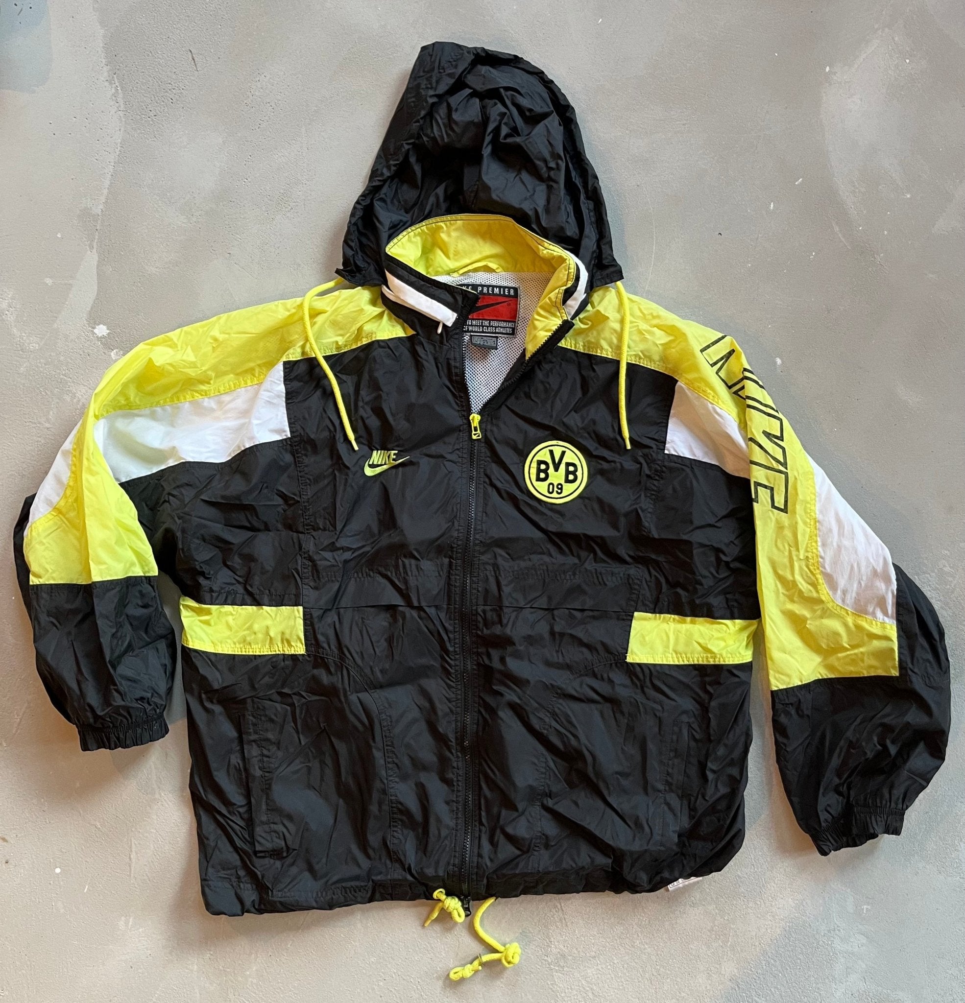 Borussia Dortmund 1995/1996 Nike Vintage Football Track Jacket - Size XL-Olive & York