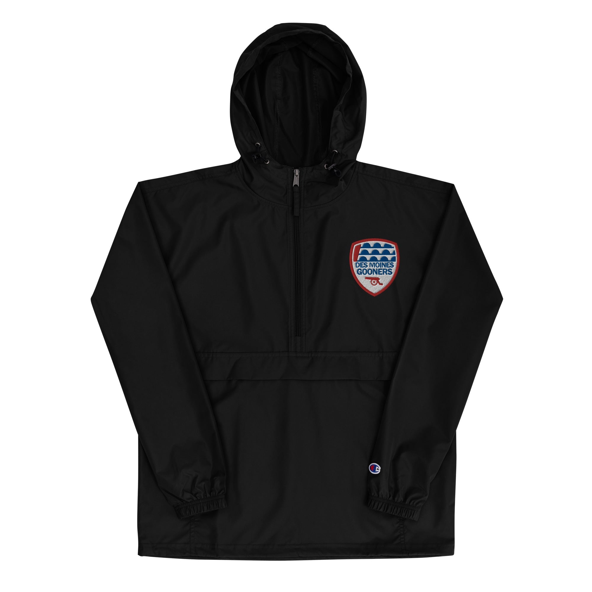 Des Moines Gooners Embroidered Champion Packable Jacket-Olive & York