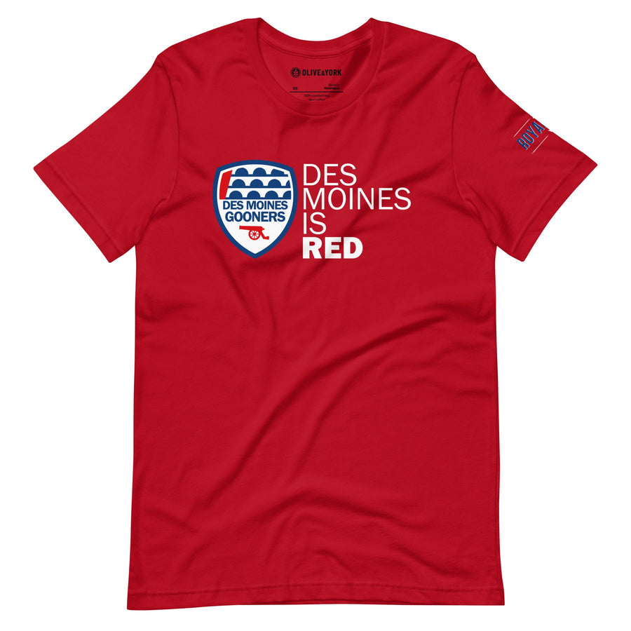 Des Moines Is Red Unisex T-Shirt-Olive & York