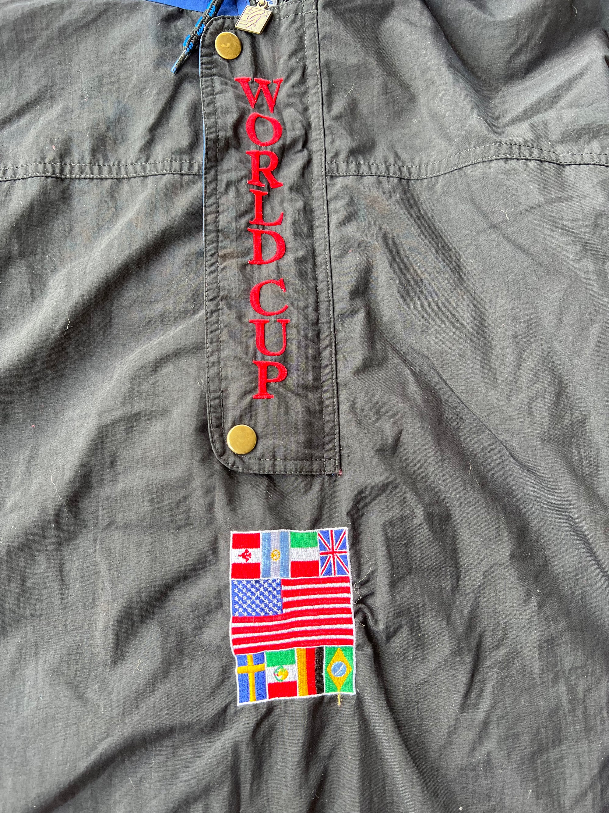 1994 USA World Cup Large Light Hooded Jacket-Olive & York