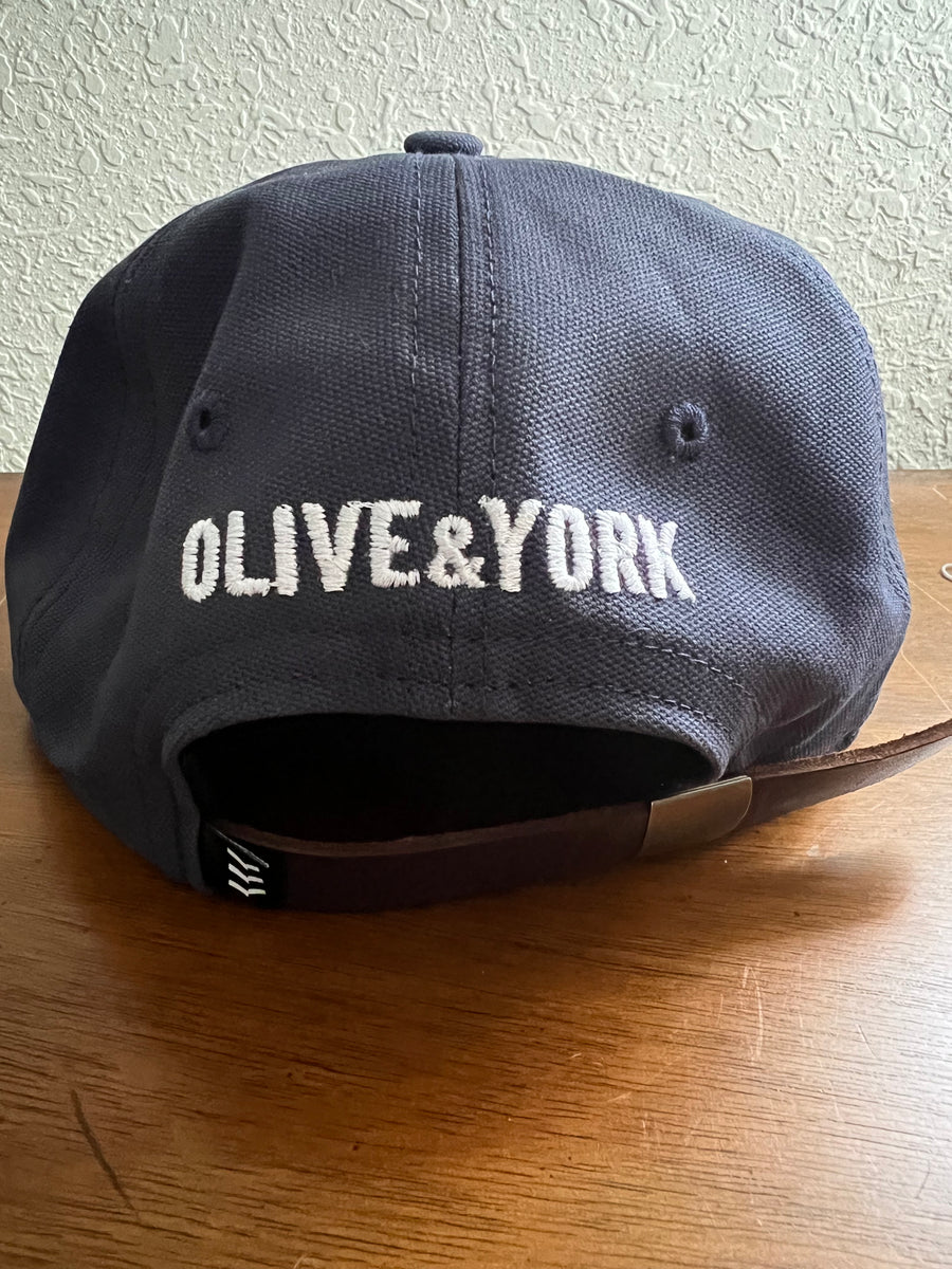 O Y Sandlot Leather Strapback Hat Olive York