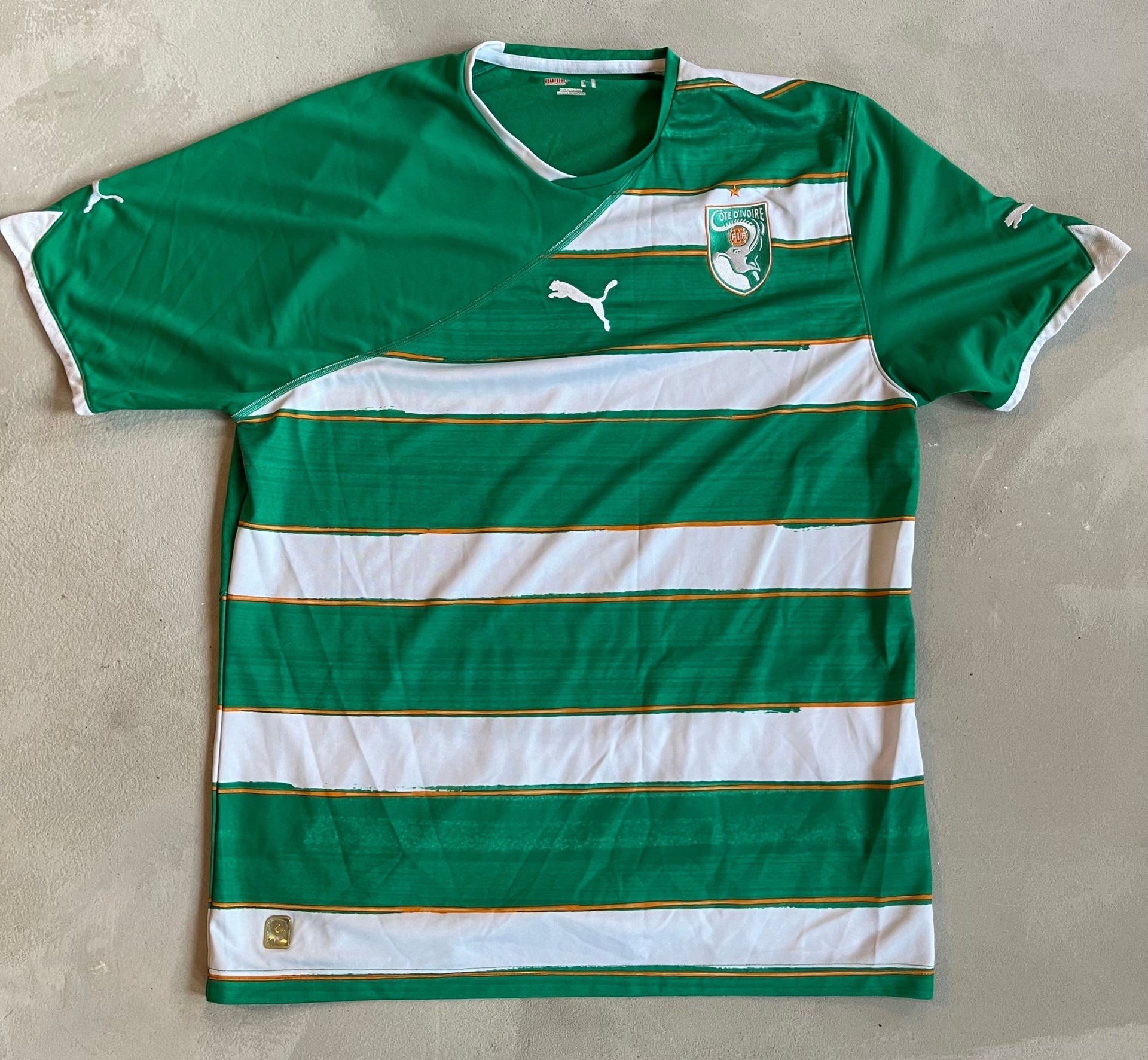 Ivory Coast Vintage 2010 Away Jersey Size XL – Olive York