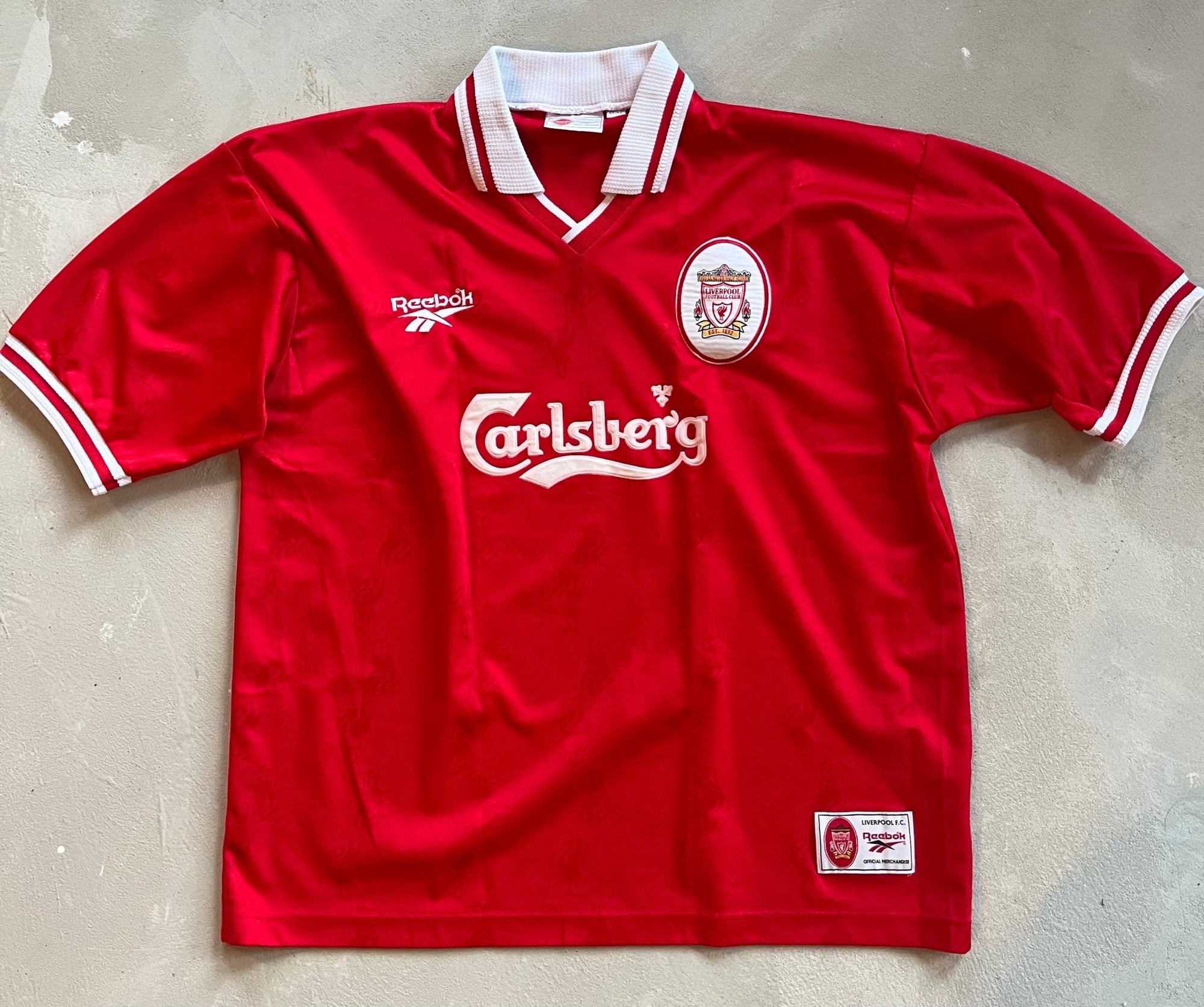 Liverpool 1997-98 Vintage Home Jersey - Size XL-Olive & York