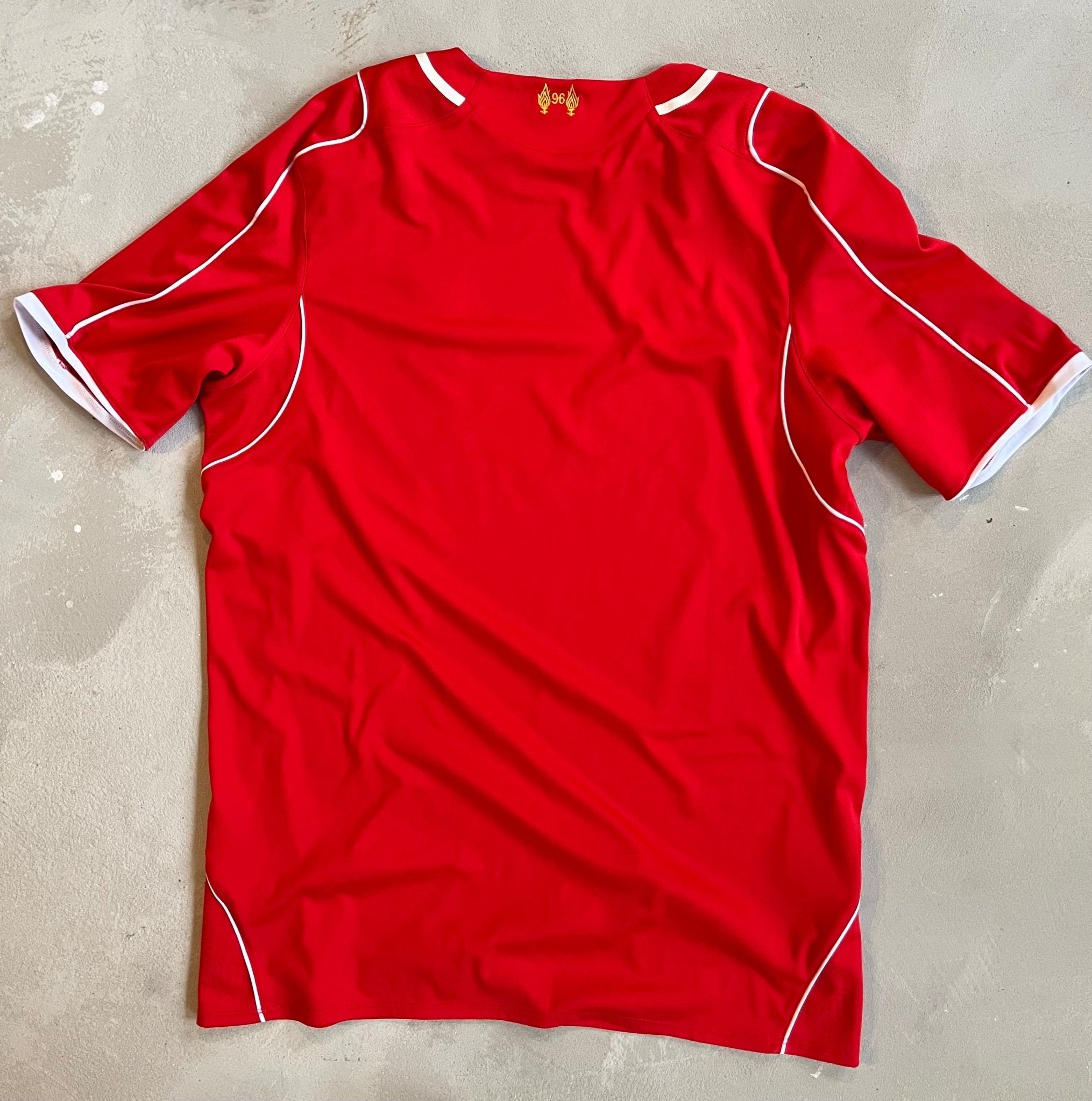 Liverpool 2014 Vintage Warrior Home Kit - Size Large-Olive & York