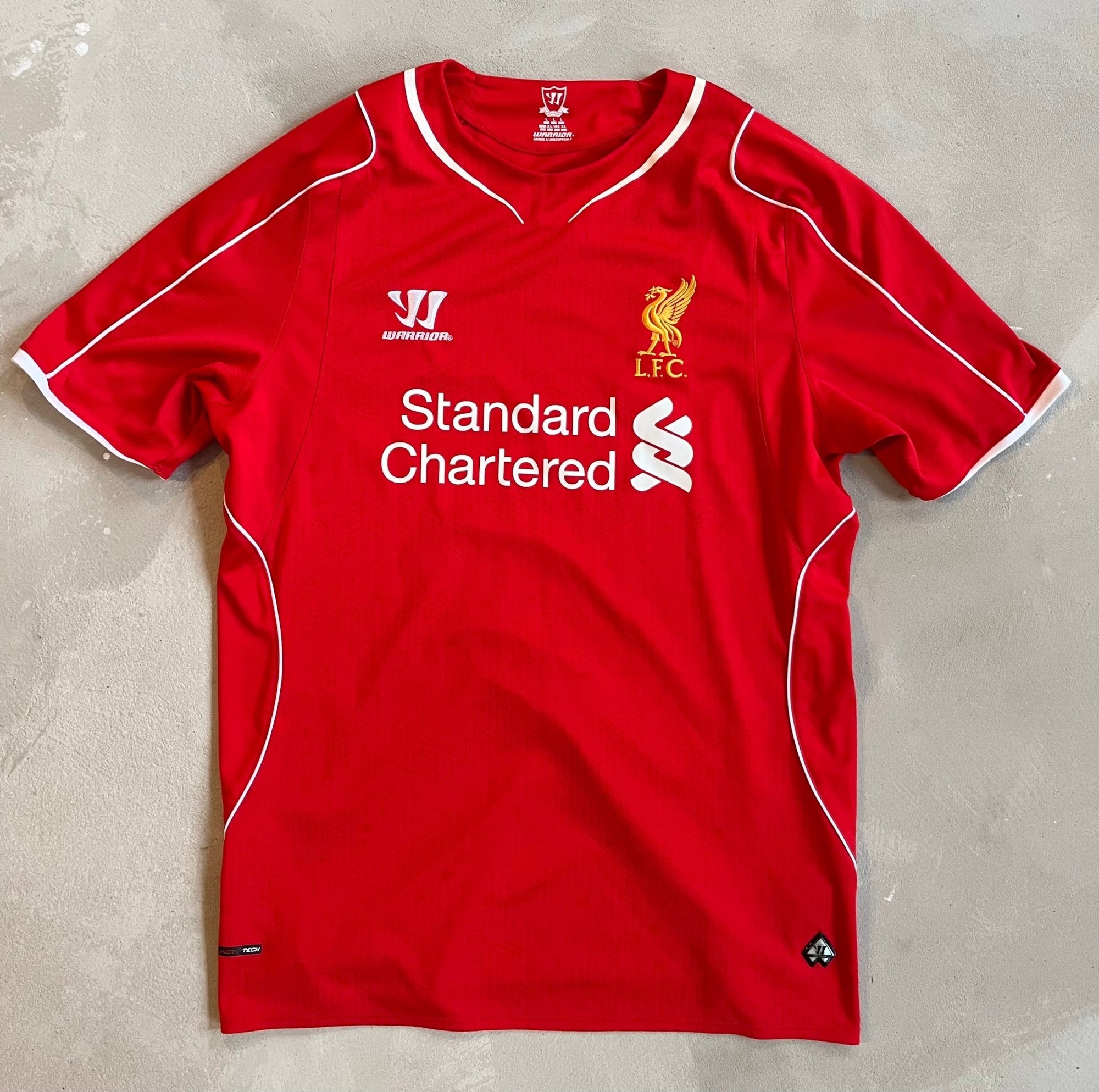 Liverpool 2014 Vintage Warrior Home Kit - Size Large-Olive & York