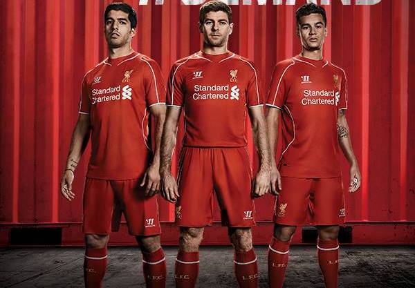Liverpool 2014 Vintage Warrior Home Kit - Size Large-Olive & York