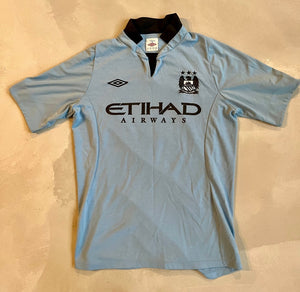 Manchester City 2012/13 Vintage Kompany Home Jersey Size 40-Olive & York