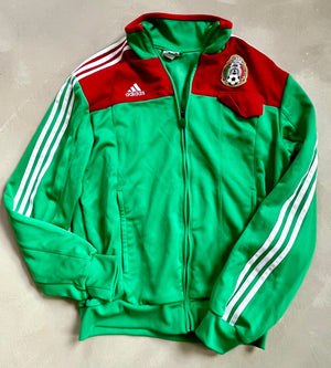 Mexico National Team 2007/08 Vintage Track Jacket - Size Large-Olive & York