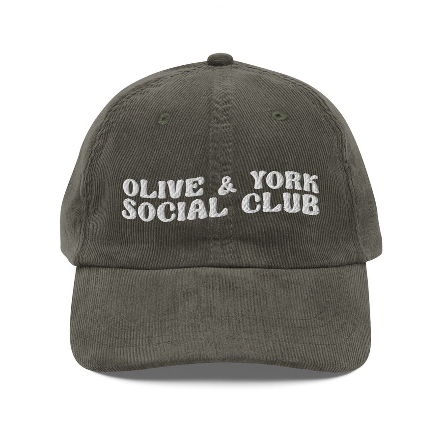 Olive & York Social Club Vintage Corduroy Cap-Olive & York