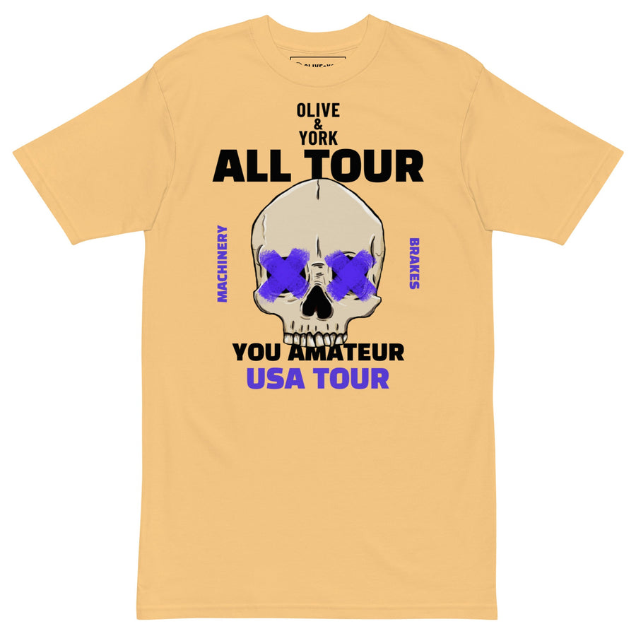 O&Y Tour Premium Heavyweight Tee-Olive & York