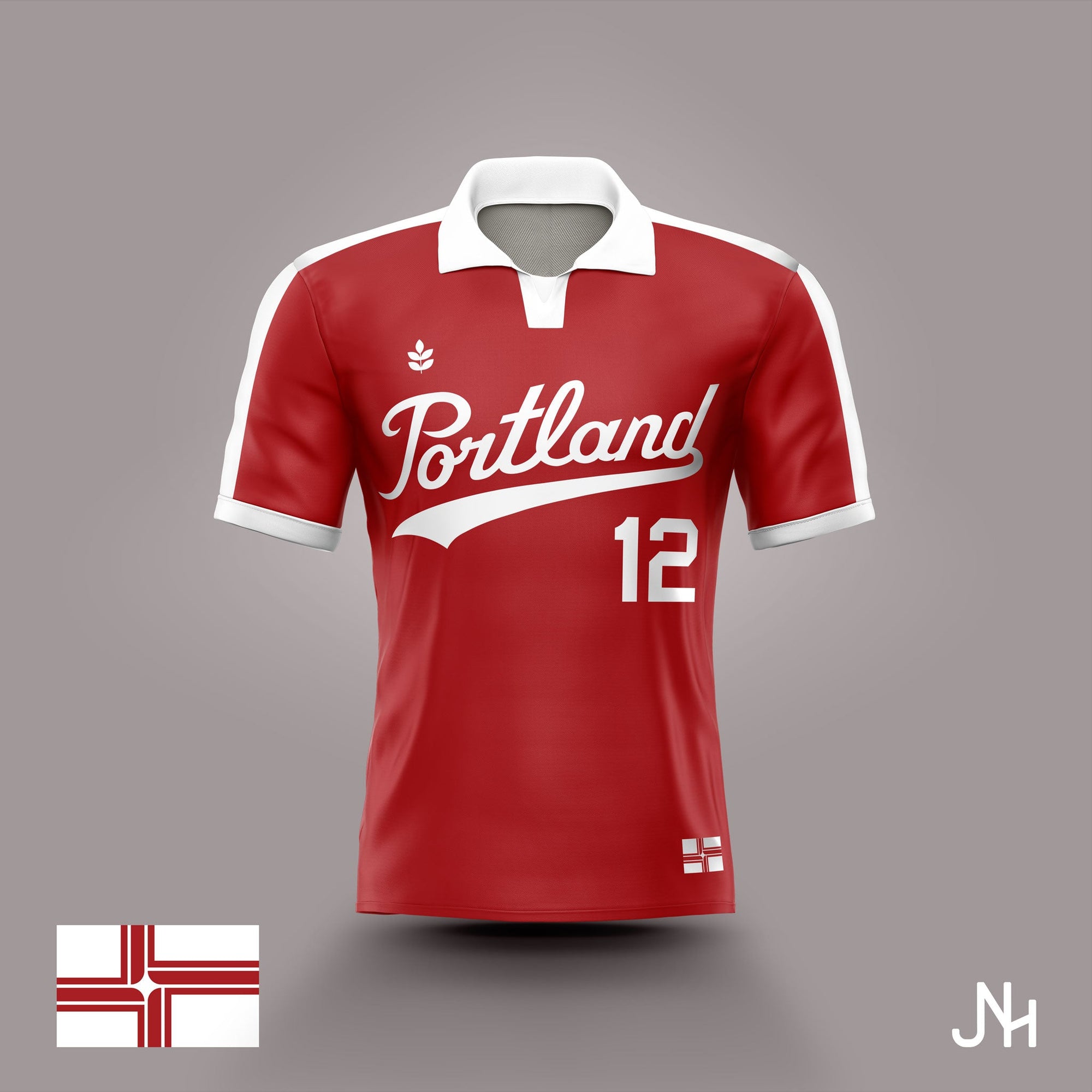 Portland Soccer City Red Jersey-Olive & York