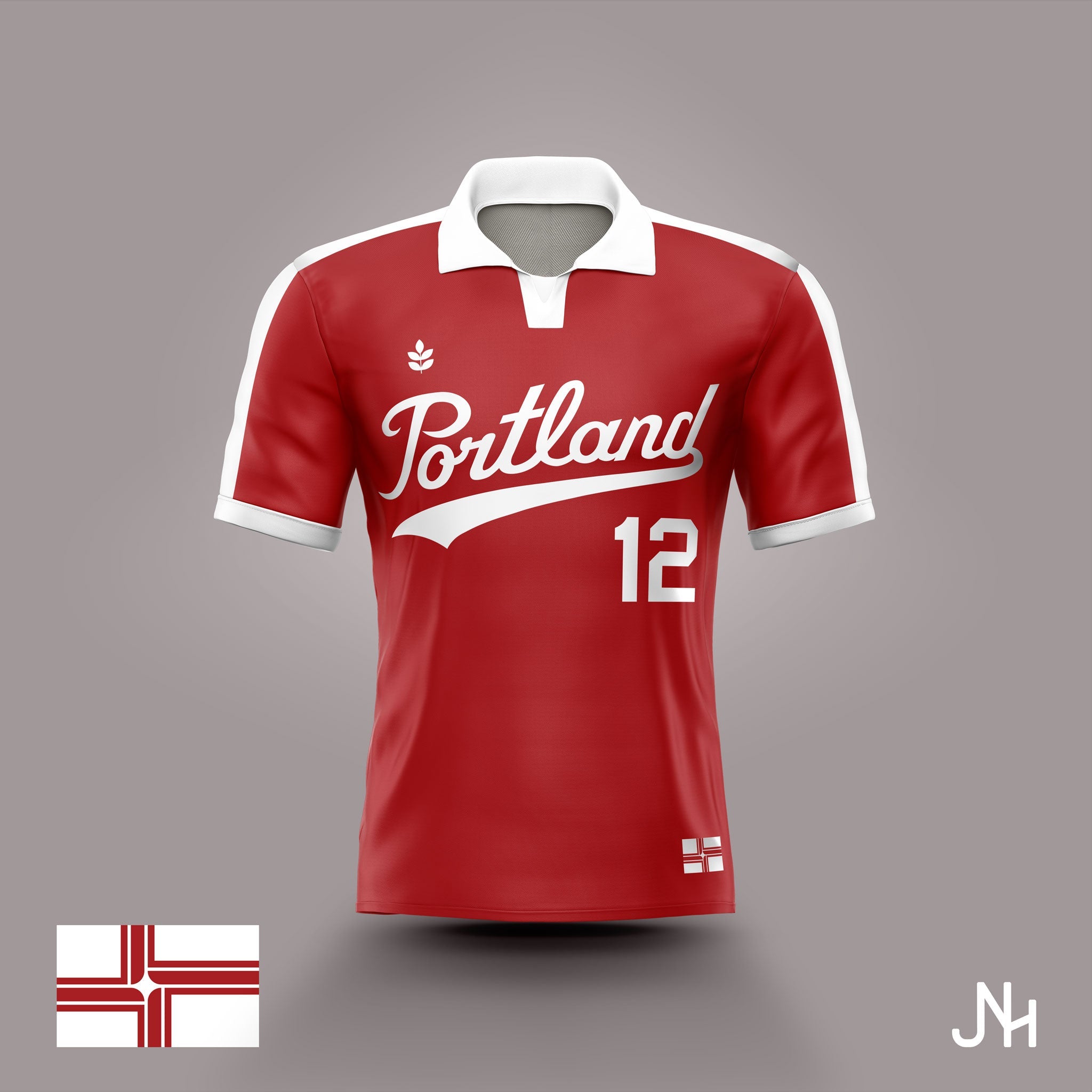 Portland Soccer City Red Jersey-Olive & York